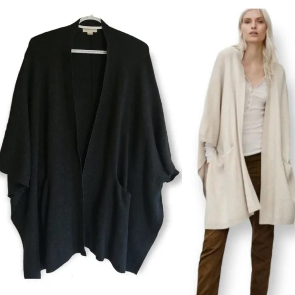 Aritzia Golden by TNA Roohan Knit Oversized Poncho Cardigan Gray, Size S/M